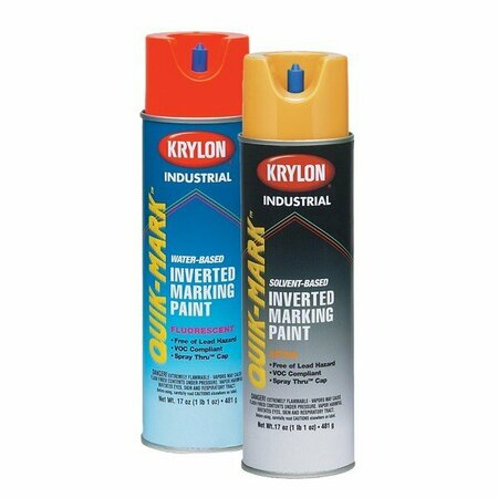 KRYLON Industrial Quik-Mark WB Inverted Marking Paint Fluorescent Orange A03700004
